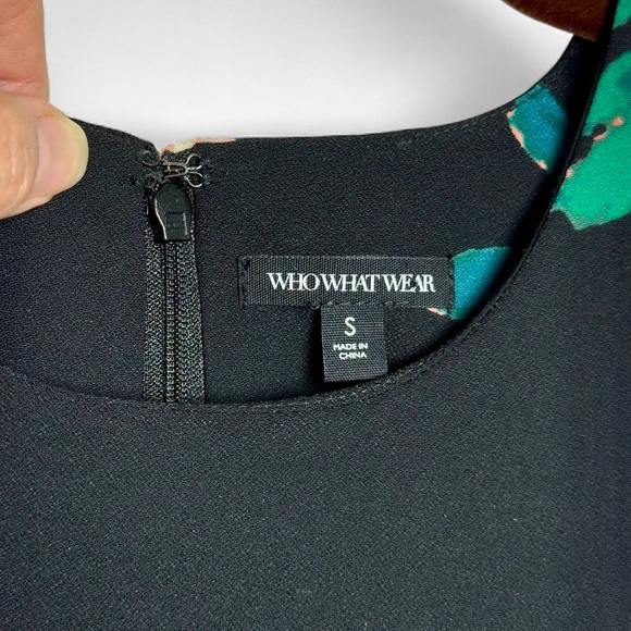 Who What Wear Black Floral Asymmetrical Hem Dress Sleeveless Small NWT - Picture 2 of 14